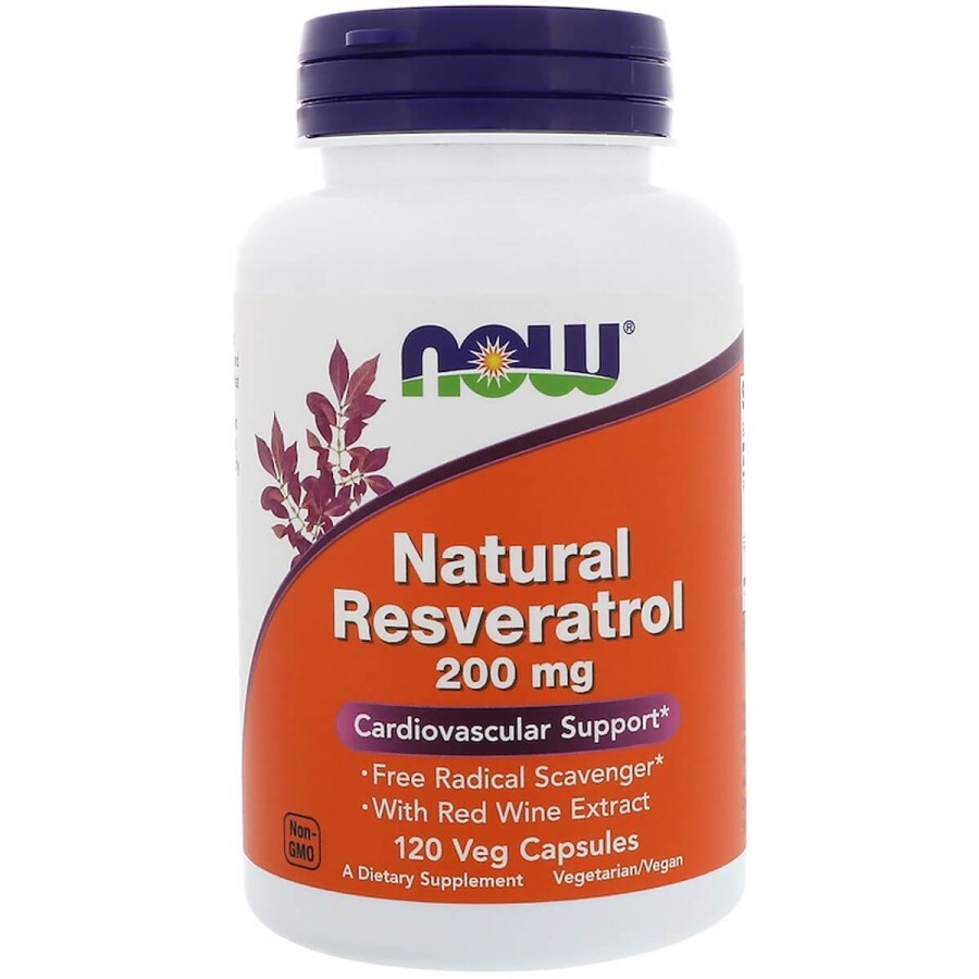 Ресвератрол Natural Resveratrol Now Foods 200 мг 120 капсул: ціни та характеристики