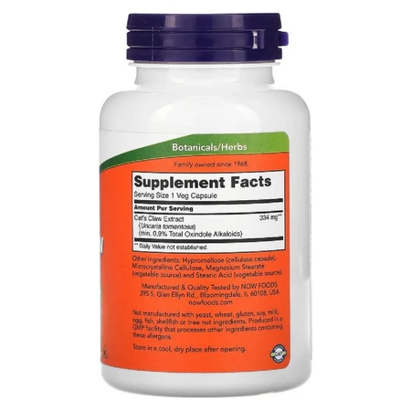Экстракт кошачьего когтя Now Foods Cat's Claw 120 вегетарианских капсул: цены и характеристики