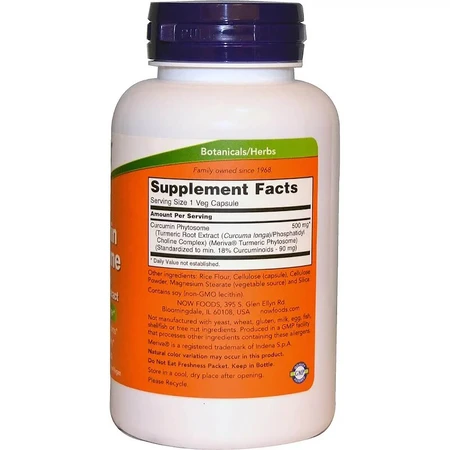 Фитосома куркумина Now Foods Curcumin Phytosome 60 растительных капсул: цены и характеристики