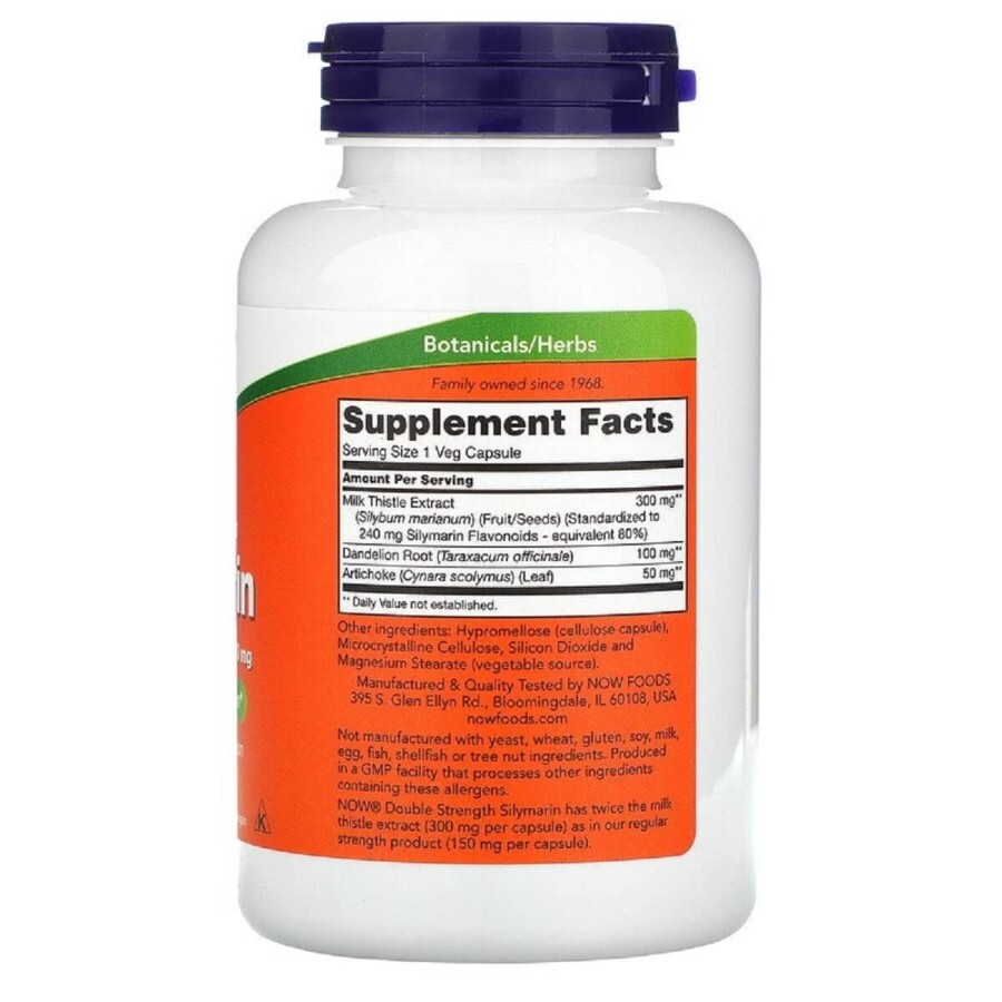 Силимарин (Расторопша) 300 мг Now Foods 200 гелевых капсул: цены и характеристики