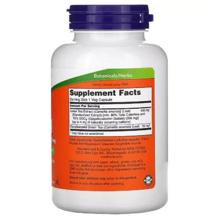 Экстракт листьев зеленого чая Now Foods EGCG Green Tea 400 мг, 180 вегетарианских капсул: цены и характеристики