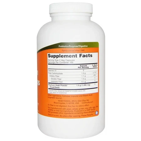 Подорожник (псиліум) Psyllium Husks Now Foods 500 мг 500 капсул: ціни та характеристики