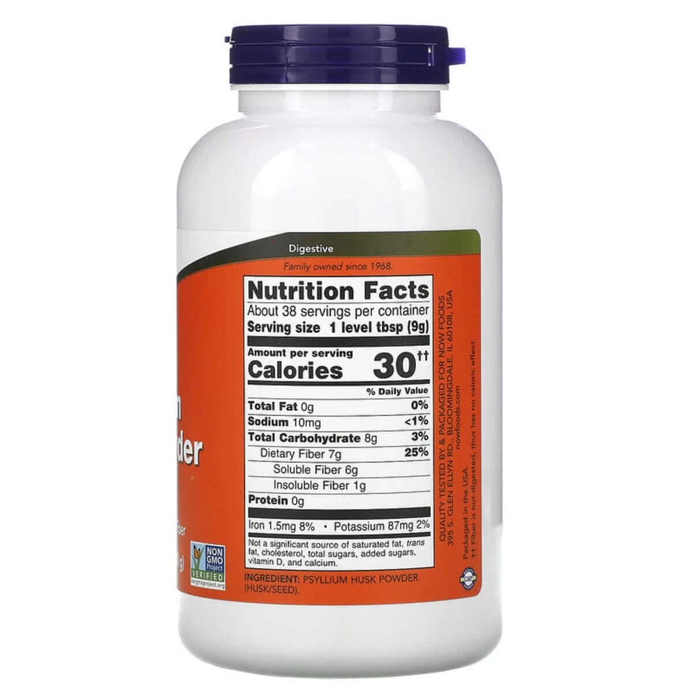 Подорожник порошок из шелухи семян Psyllium Husk Powder Now Foods 340 г (12 унций): цены и характеристики
