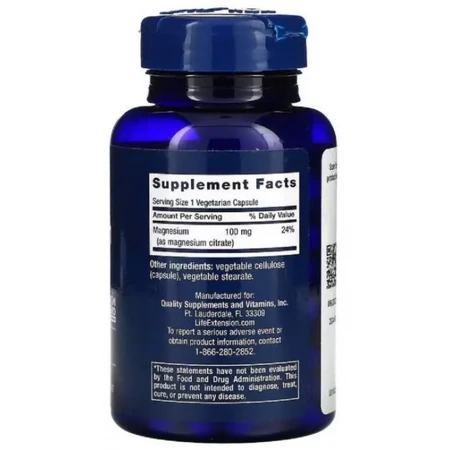 Цитрат Магния Magnesium (Citrate) Life Extension 100 мг 100 капсул: цены и характеристики