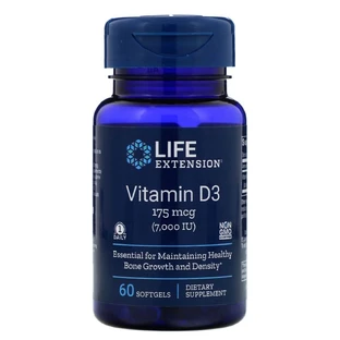 Вітамін D3 Life Extension Vitamin D3 175 мкг (7000 МО) 60 гелевих капсул