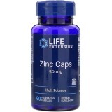 Цинк высокой эффективности Zinc Caps High Potency Life Extension 50 мг 90 вегетарианских капсул