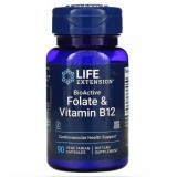 Фолат и B12 BioActive Folate & Vitamin B12 Life Extension 90 вегетарианских капсул
