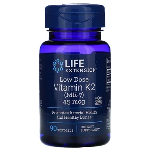 Витамин К2 (МК-7) 45 мкг Low Dose Vitamin K2 (MK-7) Life Extension 90 желатиновых капсул