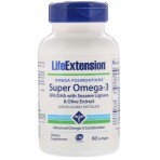 Супер Омега-3 Omega Foundations Super Omega-3 Life Extension 60 желатинових капсул: ціни та характеристики