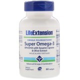 Супер Омега-3 Omega Foundations Super Omega-3 Life Extension 60 желатиновых капсул