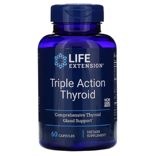 Поддержка щитовидной железы: тироид тройного действия Triple Action Thyroid Life Extension, 60 вегетарианских капсул