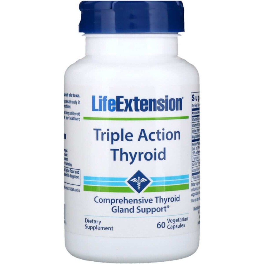 Поддержка щитовидной железы Тироид тройного действия Triple Action Thyroid Life Extension 60 вегетарианских капсул: цены и характеристики