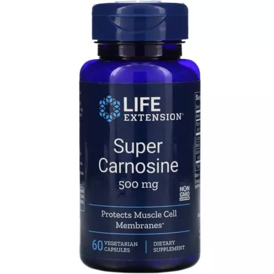 Супер Карнозин Super Carnosine Life Extension 500 мг 60 вегетаріанських капсул: ціни та характеристики