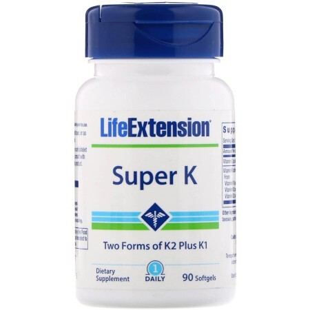 Вітамін К в двох формах (К2 + К1) Life Extension Super K 90 капсул