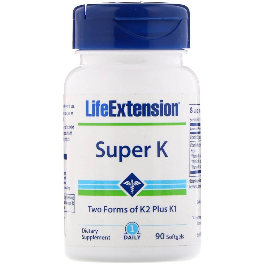 Витамин К в двух формах ( К2 + К1) Life Extension Super K 90 капсул: цены и характеристики