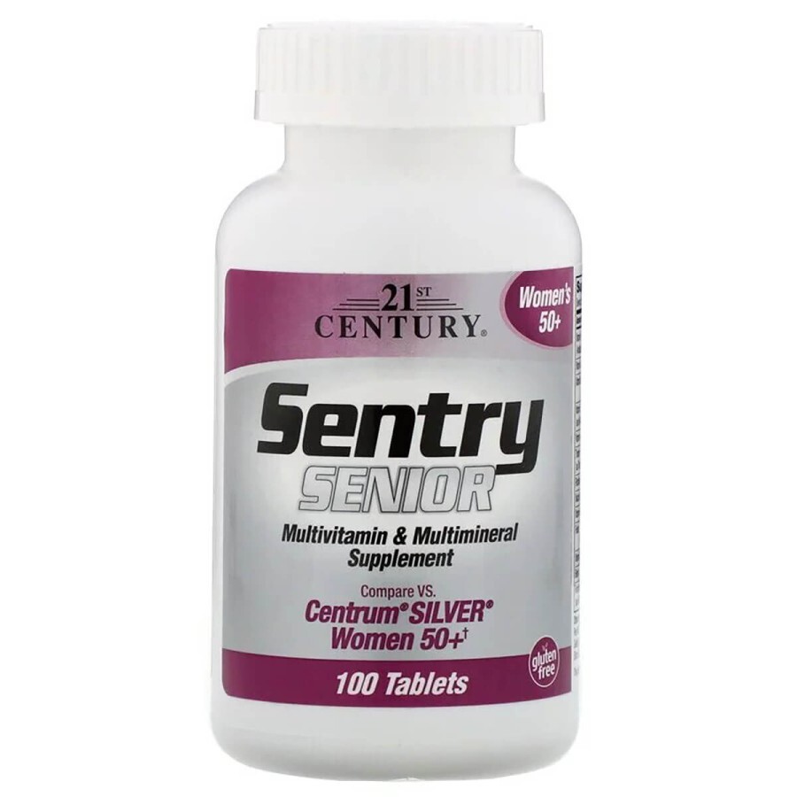 Мультивитамины и мультиминералы для женщин 50+ Sentry Senior 21st Century 100 таблеток: цены и характеристики