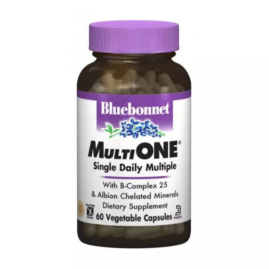 Мультивітаміни із залізом MultiONE Bluebonnet Nutrition 60 гелевих капсул: ціни та характеристики