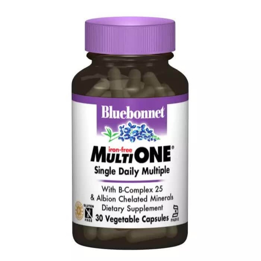 Мультивітаміни без заліза MultiONE Bluebonnet Nutrition 30 гелевих капсул: ціни та характеристики