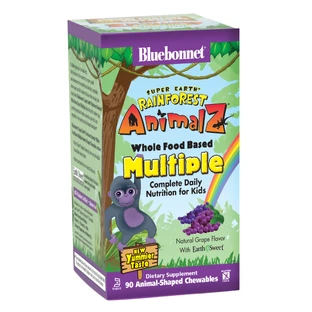 Мультивитамины для детей Rainforest Animalz Bluebonnet Nutrition вкус винограда 90 жевательных конфет