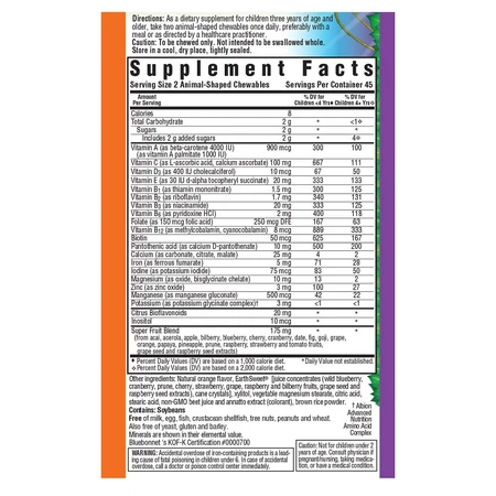 Мультивитамины для детей Rainforest Animalz Bluebonnet Nutrition вкус апельсина 90 жевательных конфет: цены и характеристики