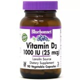 Вітамін D3 1000 МО Bluebonnet Nutrition 90 вегетаріанських капсул
