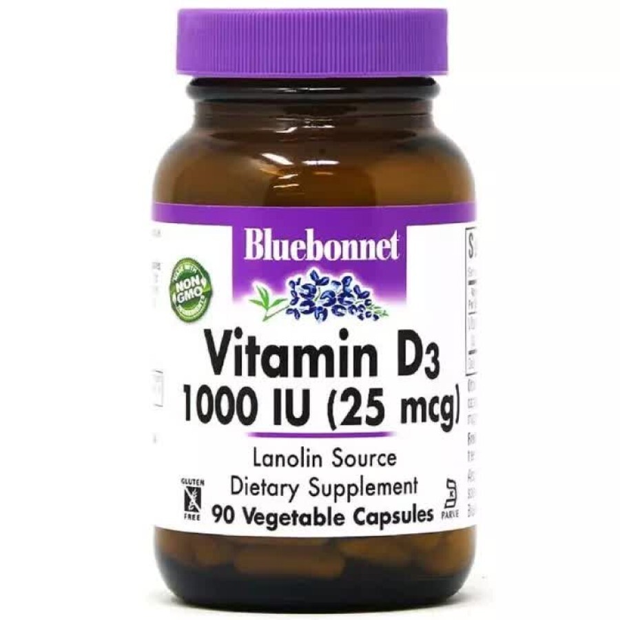 Витамин D3 1000МЕ Bluebonnet Nutrition 90 вегетарианских капсул: цены и характеристики