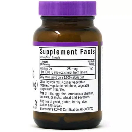 Вітамін D3 1000 МО Bluebonnet Nutrition 90 вегетаріанських капсул: ціни та характеристики