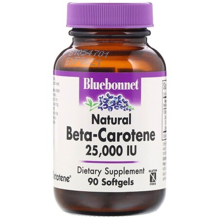 Натуральный бета-каротин Bluebonnet Nutrition Beta Carotene 25000 МЕ 90 гелевых капсул