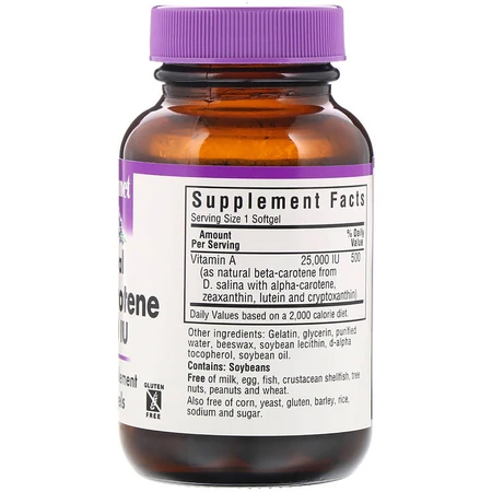 Натуральный бета-каротин Bluebonnet Nutrition Beta Carotene 25000 МЕ 90 гелевых капсул: цены и характеристики