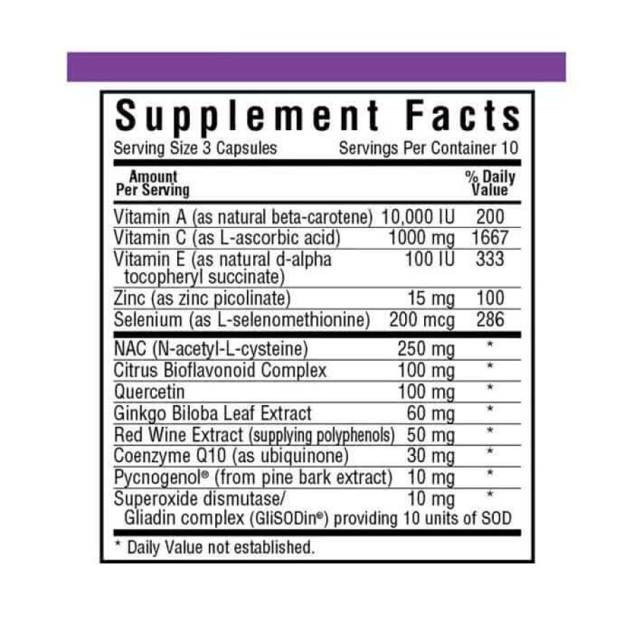 Формула супер антиоксидантів Bluebonnet Nutrition 30 вегетаріанських капсул: ціни та характеристики
