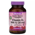 Витамин D3 2000МЕ Вкус Малины Earth Sweet Chewables Bluebonnet Nutrition 90 жевательных таблеток