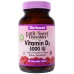 Вітамін D3 5000 МО смак малини Earth Sweet Chewables Bluebonnet Nutrition 90 жув. таб.: ціни та характеристики