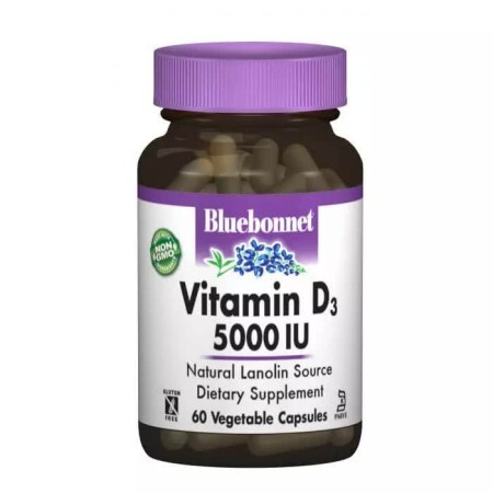 Вітамін D3 5000 МО Bluebonnet Nutrition 60 вегетаріанських капсул