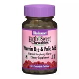 Витамин В12 и Фолиевая кислота вкус малины Earth Sweet Chewables Bluebonnet Nutrition 180 жевательных таблеток