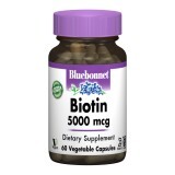Биотин (B7) 5000мкг Bluebonnet Nutrition 60 гелевых капсул