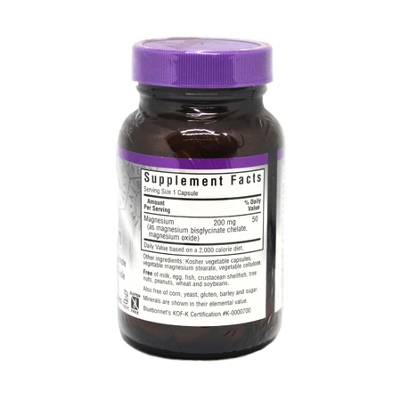 Хелатный буферный магний 200 мг Albion Bluebonnet Nutrition 60 гелевых капсул: цены и характеристики