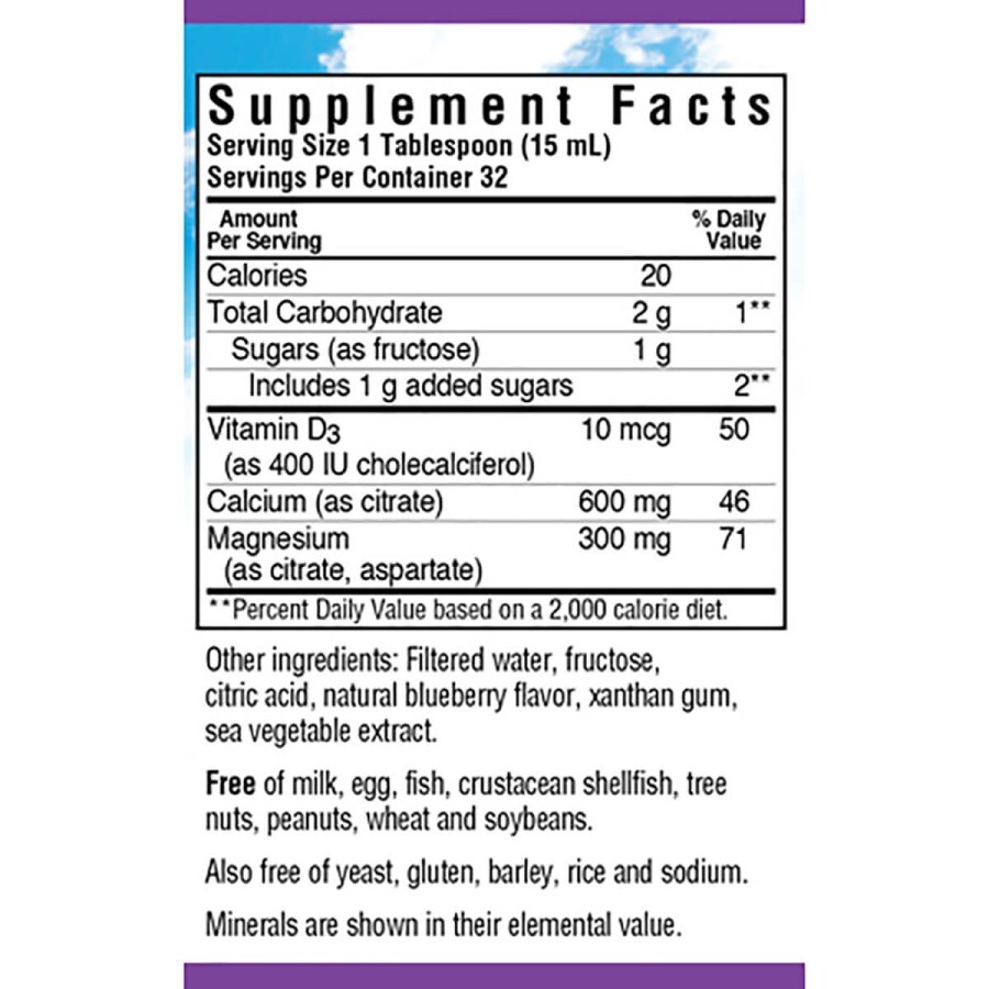 Рідкий Кальцій + Цитрат Магнію + Вітамін D3 Смак Лимона Bluebonnet Nutrition 16 рідких унцій (472 мл): ціни та характеристики