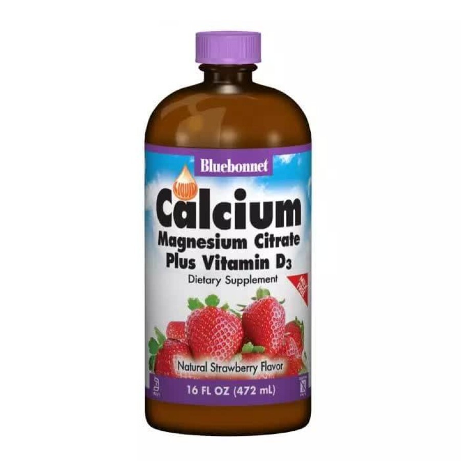 Жидкий Кальций + Цитрат Магния + Витамин D3 Вкус Клубники Bluebonnet Nutrition 16 жидких унций (472 мл): цены и характеристики