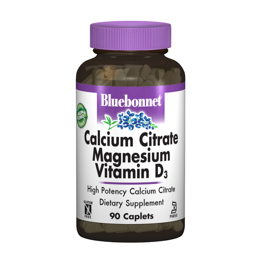 Цитрат Кальция + Магний + Витамин D3 Bluebonnet Nutrition 90 капсул: цены и характеристики