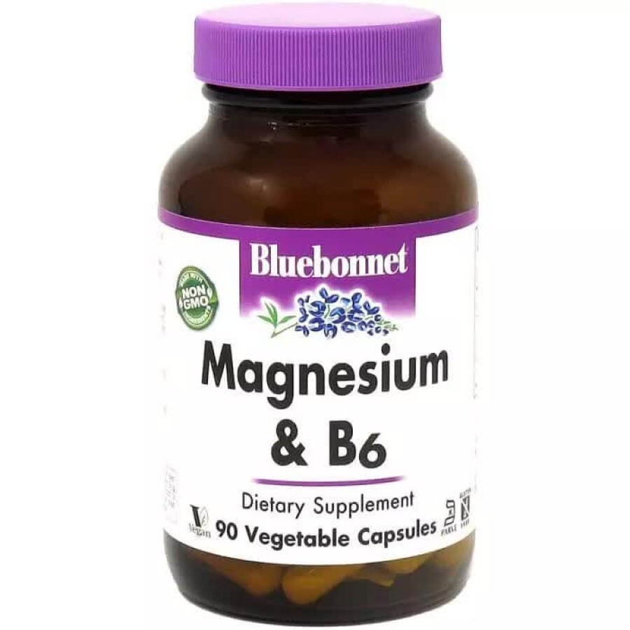 Магний + Витамин В6 Bluebonnet Nutrition 90 гелевых капсул: цены и характеристики