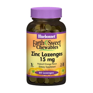 Цинк 15 мг смак апельсину EarthSweet Chewables Bluebonnet Nutrition 60 таблеток для розсмоктування