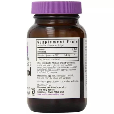 Убихинол 50мг Cellular Active Bluebonnet Nutrition 60 желатиновых капсул: цены и характеристики