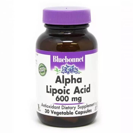 Альфа-ліпоєва кислота 600 мг Bluebonnet Nutrition 30 рослинних капсул