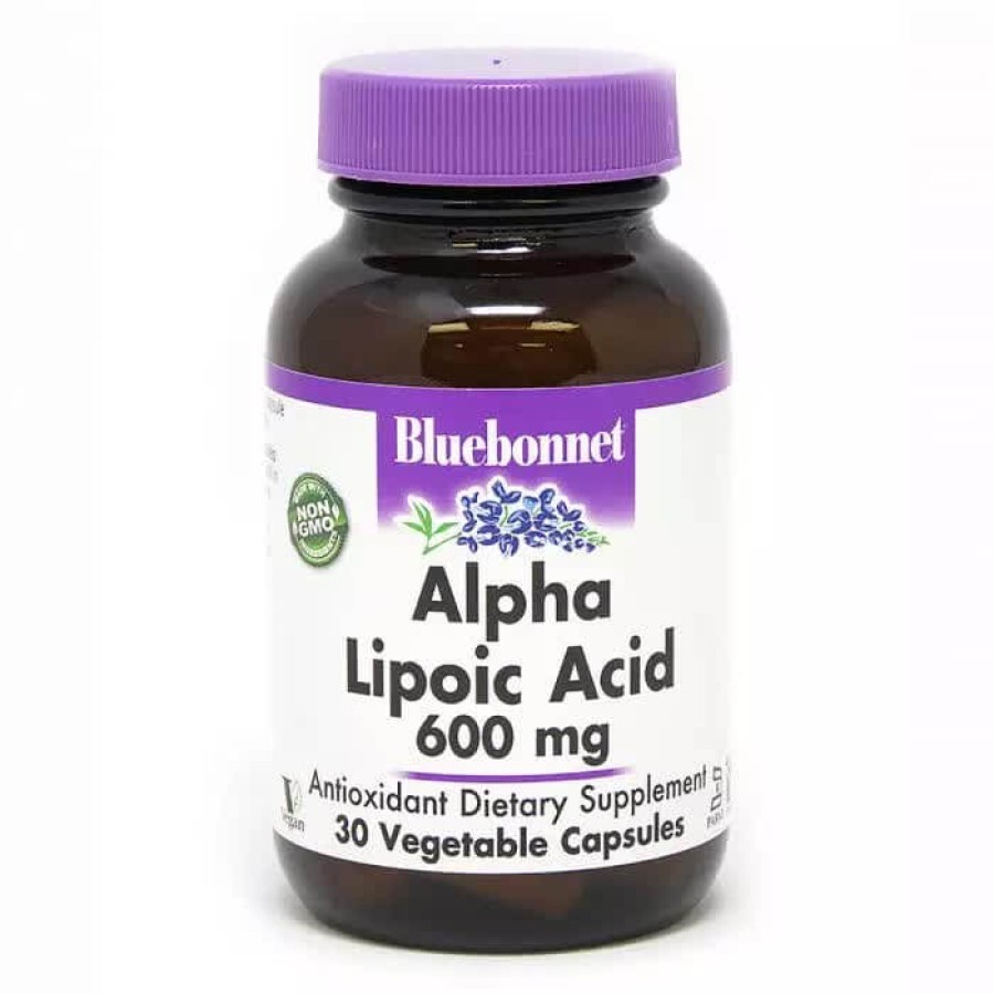 Альфа-ліпоєва кислота 600 мг Bluebonnet Nutrition 30 рослинних капсул: ціни та характеристики