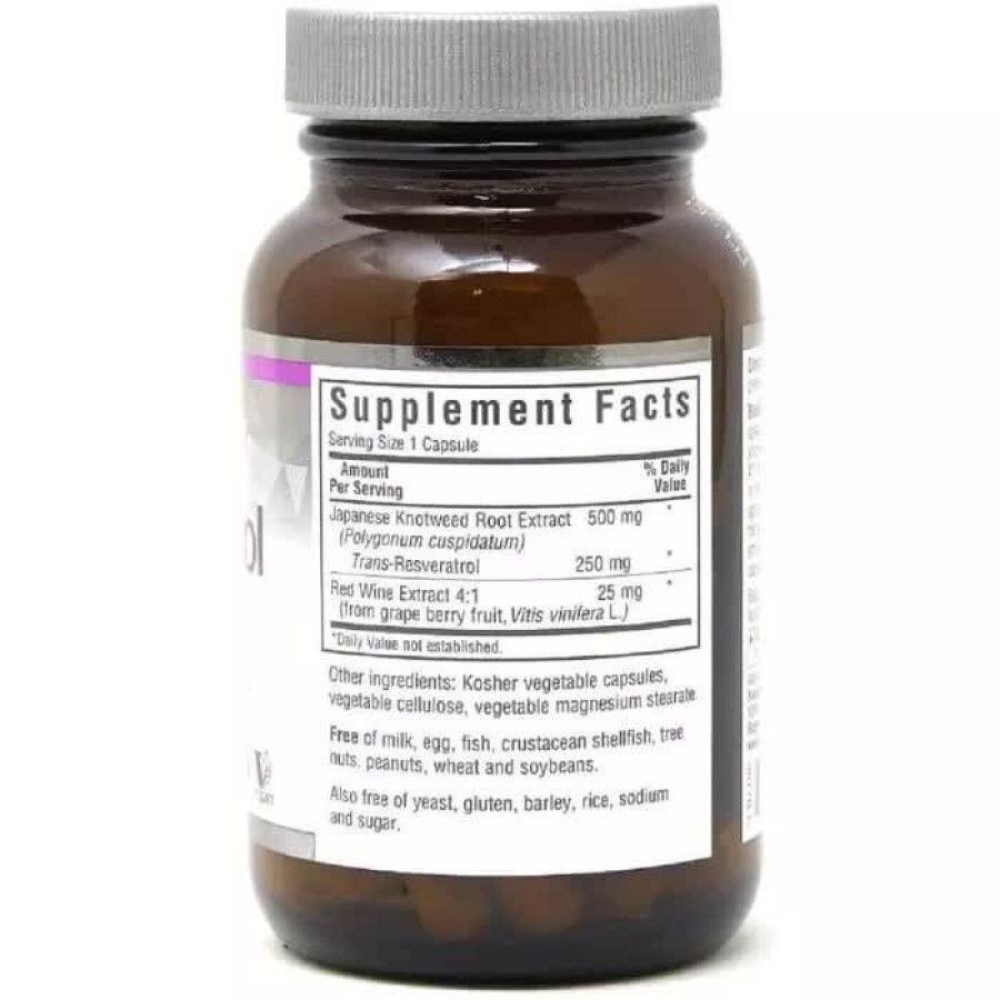 Ресвератрол 250 мг Beautiful Ally Bluebonnet Nutrition 60 растительных капсул: цены и характеристики