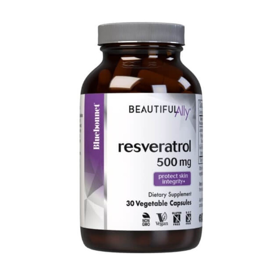 Ресвератрол 500 мг Beautiful Ally Bluebonnet Nutrition Resveratrol 500 мg 30 растительных капсул: цены и характеристики