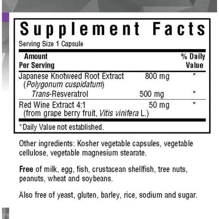 Ресвератрол 500 мг Beautiful Ally Bluebonnet Nutrition Resveratrol 500 мg 30 растительных капсул: цены и характеристики