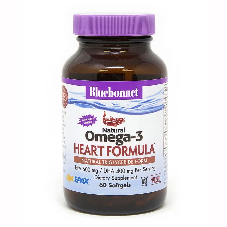 Омега-3 Формула для серця Bluebonnet Nutrition Omega-3 Heart Formula 60 желатинових капсул: ціни та характеристики