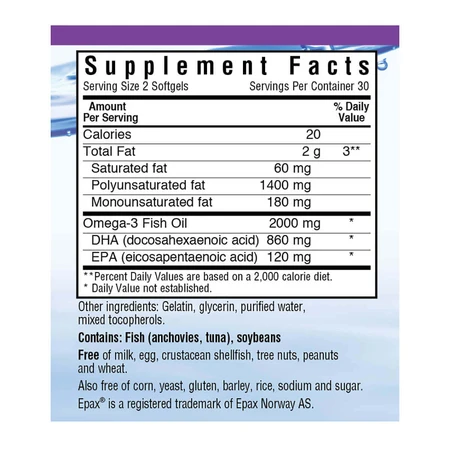 Омега-3 Формула для мозга Bluebonnet Nutrition Omega-3 Brain Formula 60 желатиновых капсул: цены и характеристики