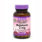 Мелатонін Melatonin 3 мг Bluebonnet Nutrition EarthSweet Малиновий Смак 60 жувальних таблеток: ціни та характеристики